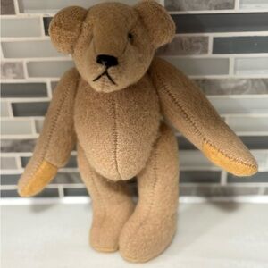 Vintage Primitive Wool Hand Sewn Jointed Bear